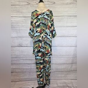 Suziko By Jessica Tropical Print Two-Piece Set
